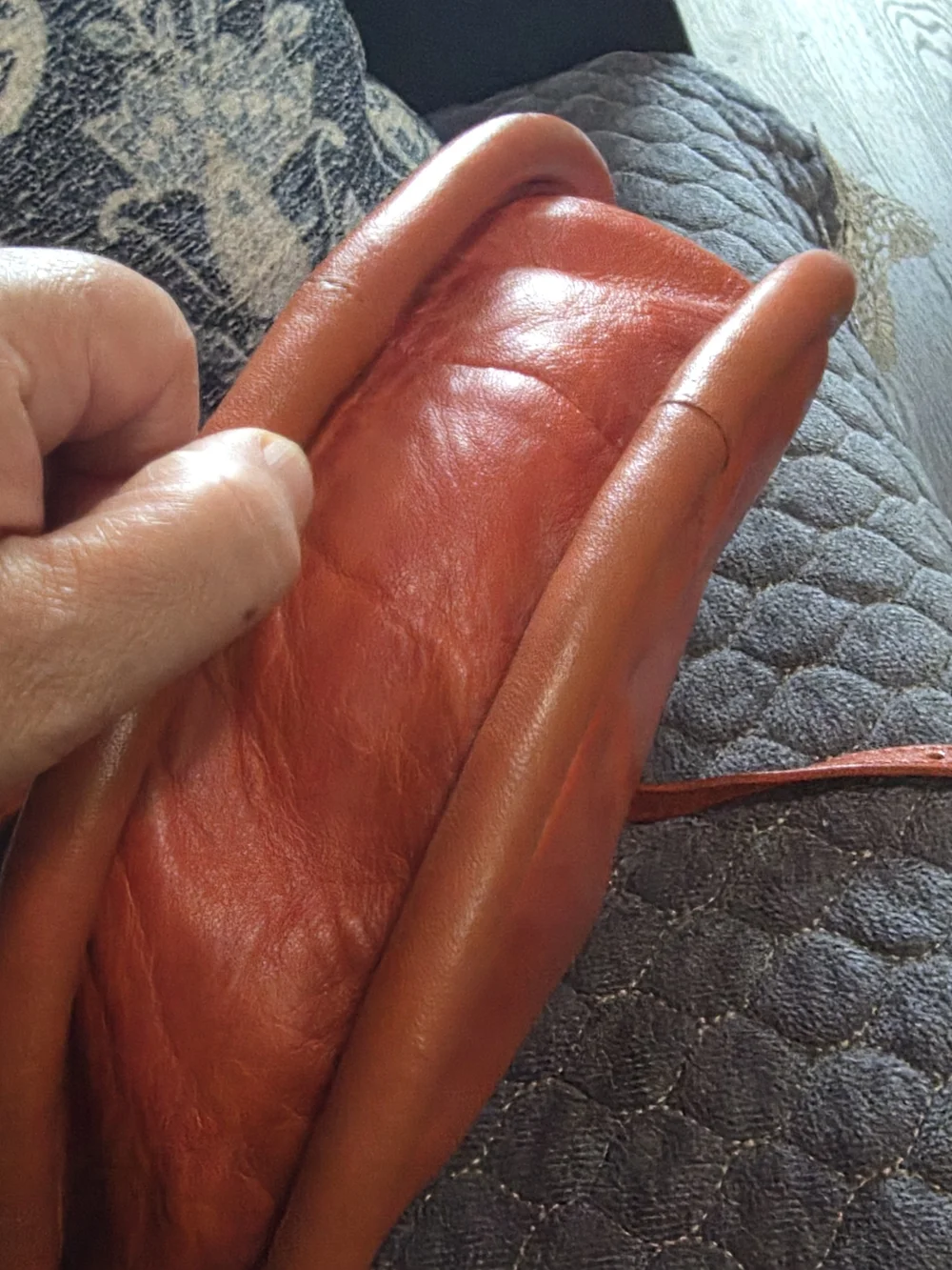 Antropologie Julien Leather  Crossbody Bag in Burnt Orange.